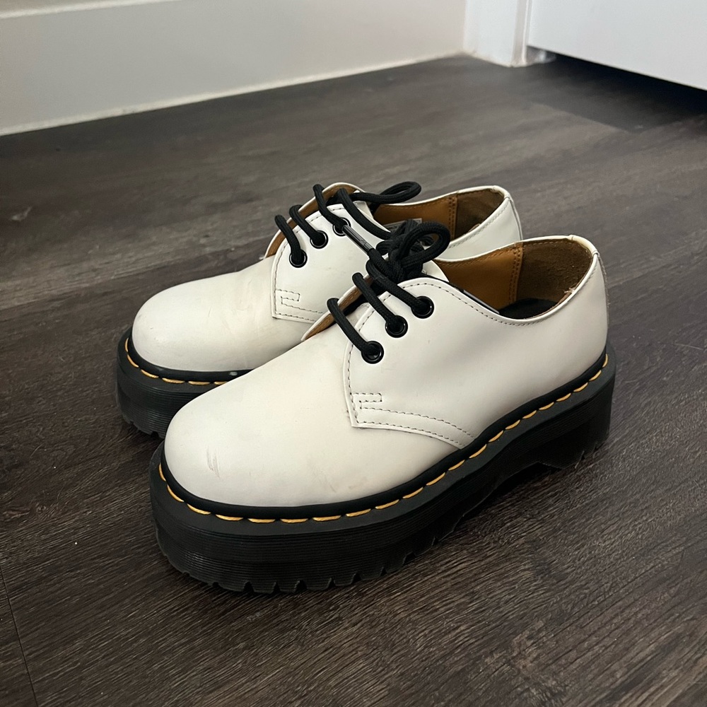 White doc martens 1461 quad / platforms